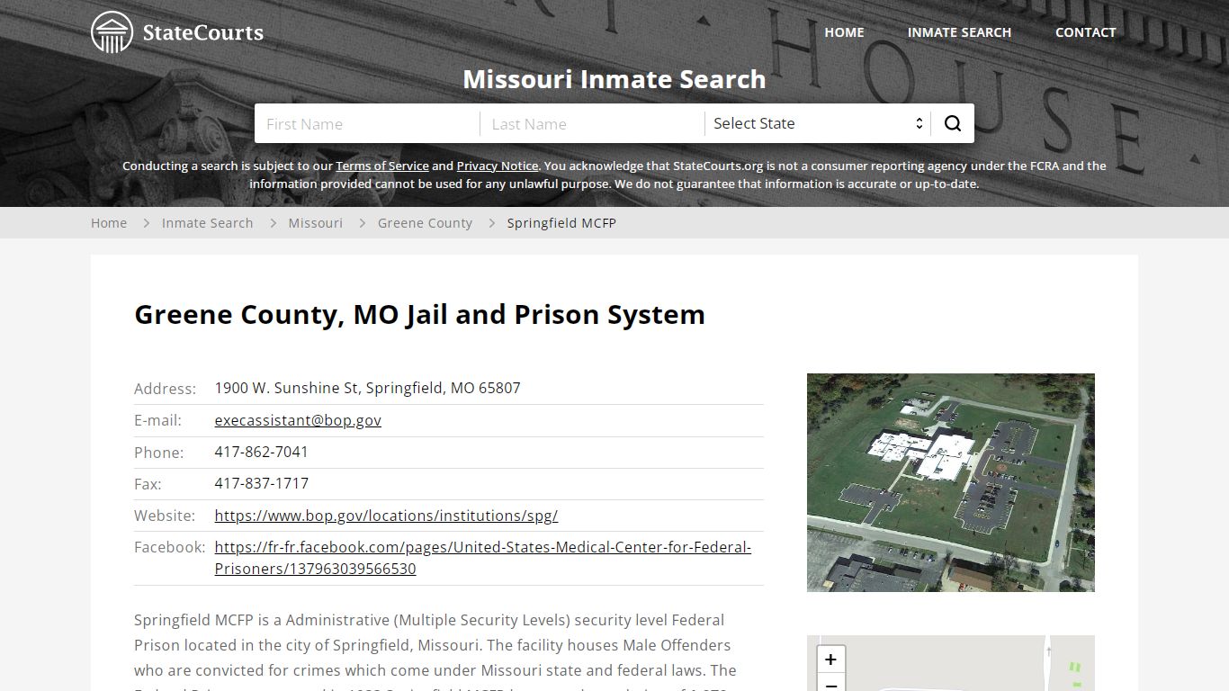 Springfield MCFP Inmate Records Search, Missouri - StateCourts